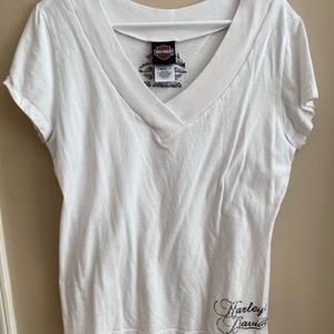 Harley-Davidson Women’s Studded Short Sleeve Top w Logo on Hip